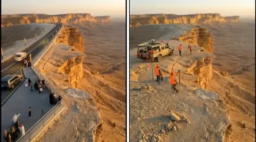 تقنيات الذكاء الاصطناعي.. مشهد سينمائي يبرز جمال حافة العالم في جبال الرياض